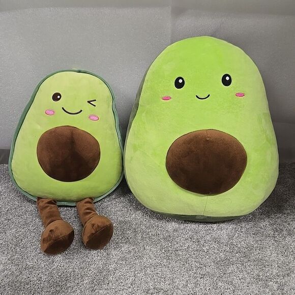 Smoochy Pals Avocado Plush Stuffed Toys Bundle Of 2 Kids Toys - Picture 3 of 5